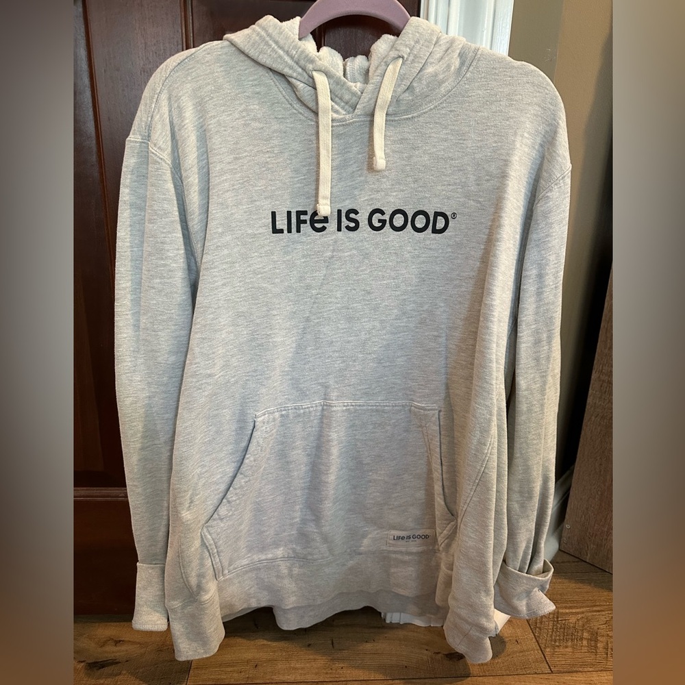 Life Is Good Light Gray Hoodie